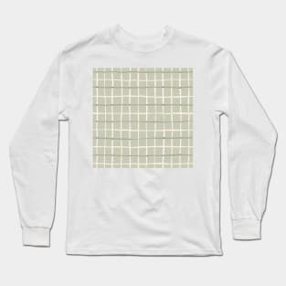 Handmade tattersall plaid, green and cream Long Sleeve T-Shirt